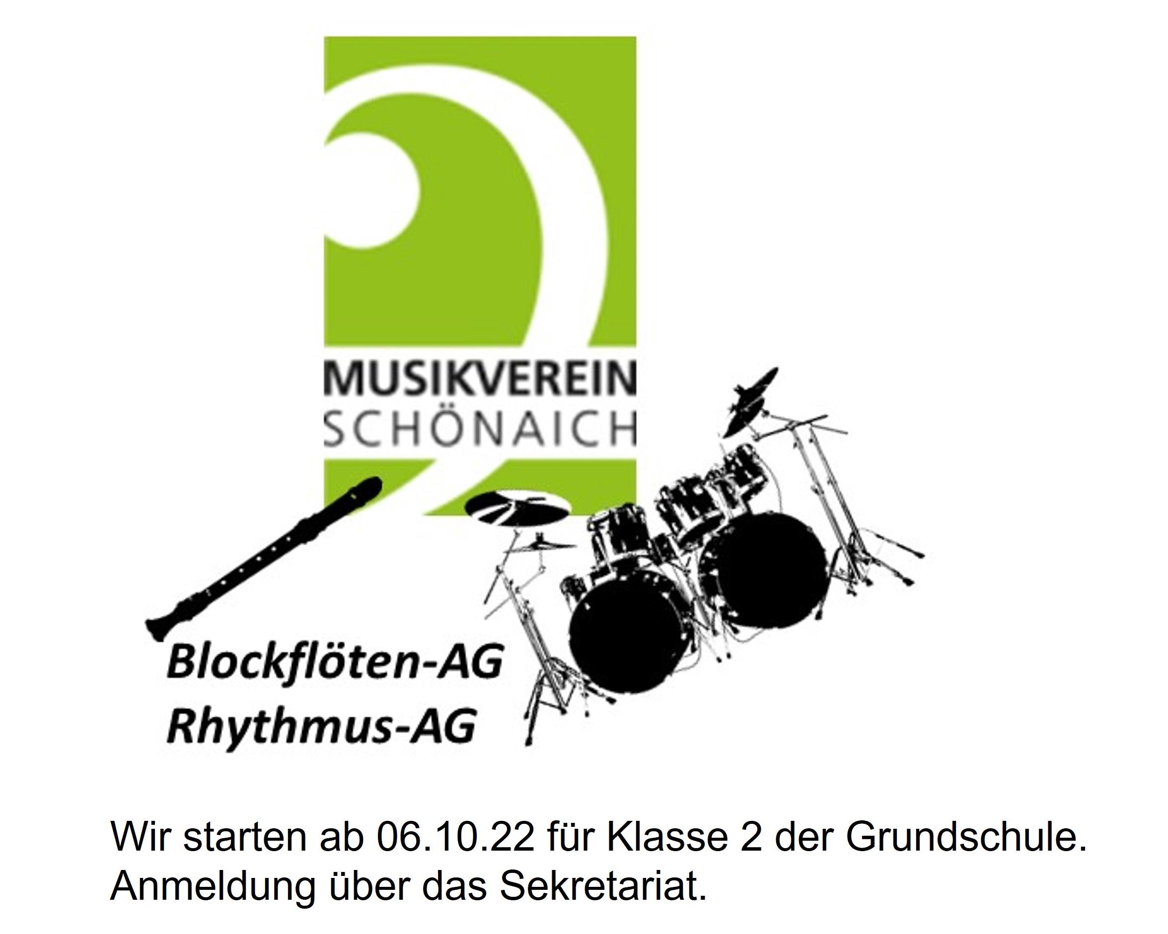 Blockflöten-AG und Rhythmus-AG starten am 06. Oktober